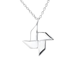 Lantisor din argint cu pandantiv morisca origami DiAmanti DIA26056 (Argint 925‰ 2 g.)